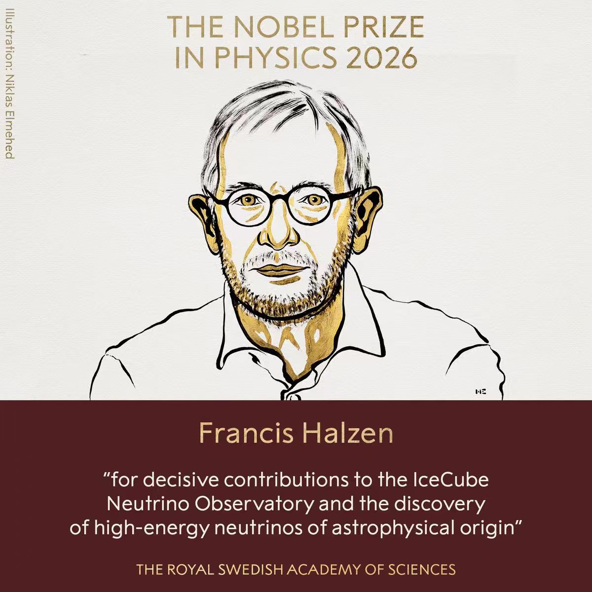 University of Wisconsin–Madison Physicist Francis Halzen Wins 2026 Nobel Prize in Physics